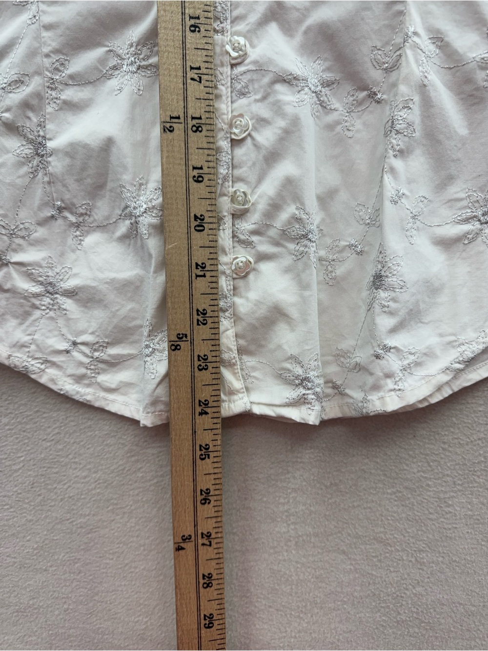 Johnny Cotton Women’s 3 (Small) Long Sleeve Embroidered Button Up Shirt White - Picture 5 of 7